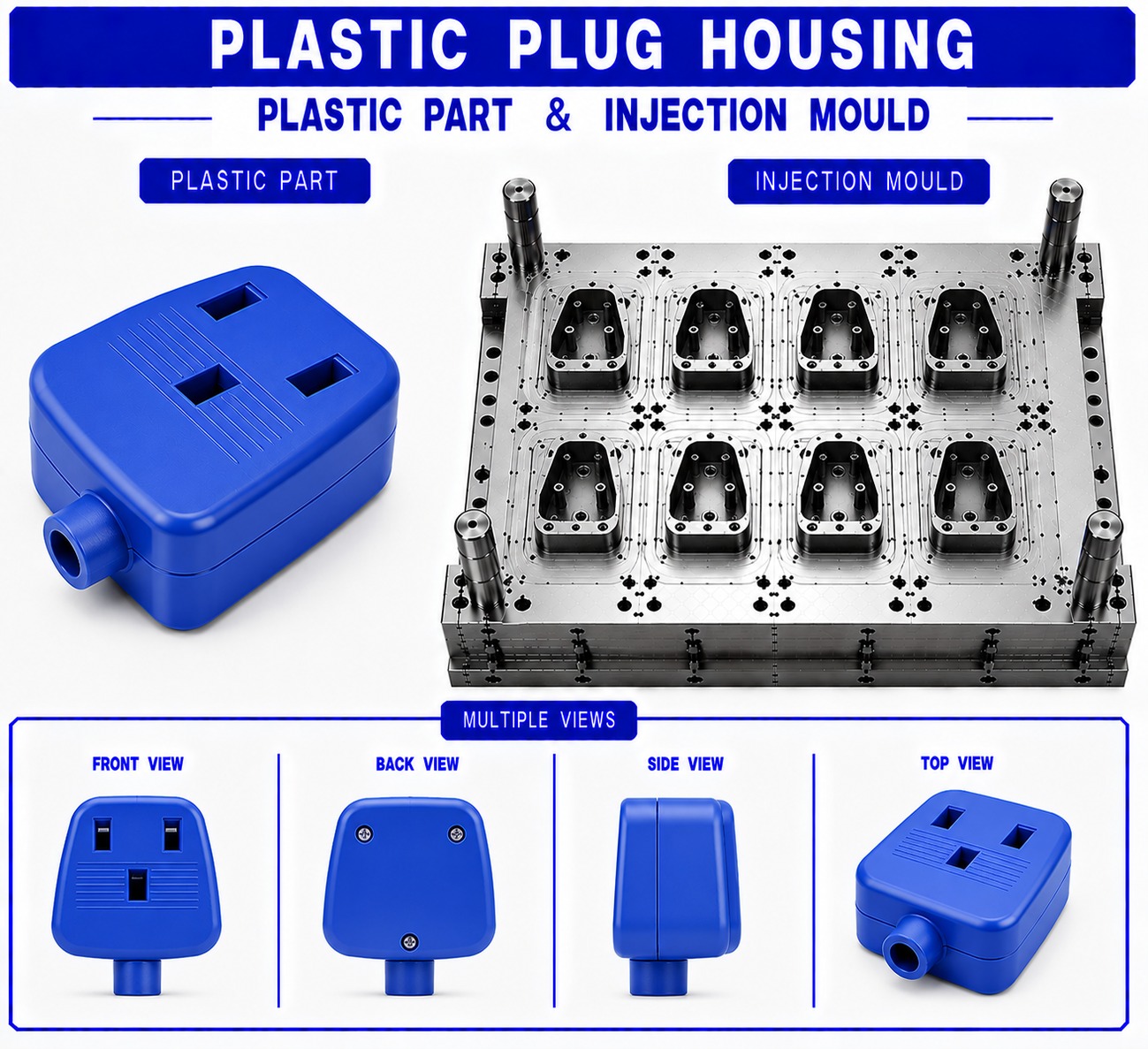 Plastic Plug Housing Mould and Moulding Service
